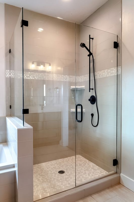 Minimalist Shower with Matte Black Fixtures