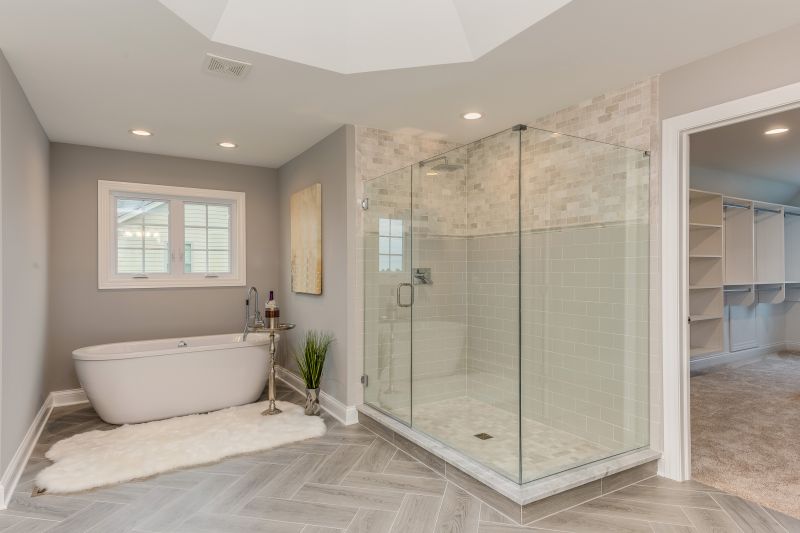 Open Concept Shower with Floor-to-Ceiling Glass