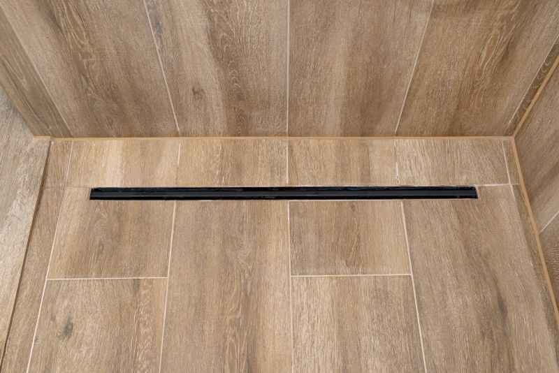 Shower with Linear Drain and Large Tiles